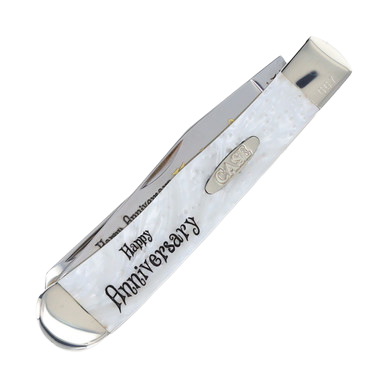 Case XX Happy Anniversary To My Husband Heavenly Pearl Corelon Trapper Folding Knife View 6