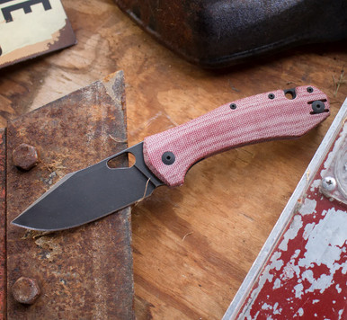 GiantMouse ACE Grand Folding Knife Red Canvas Micarta GMACEGRDRCM View 16