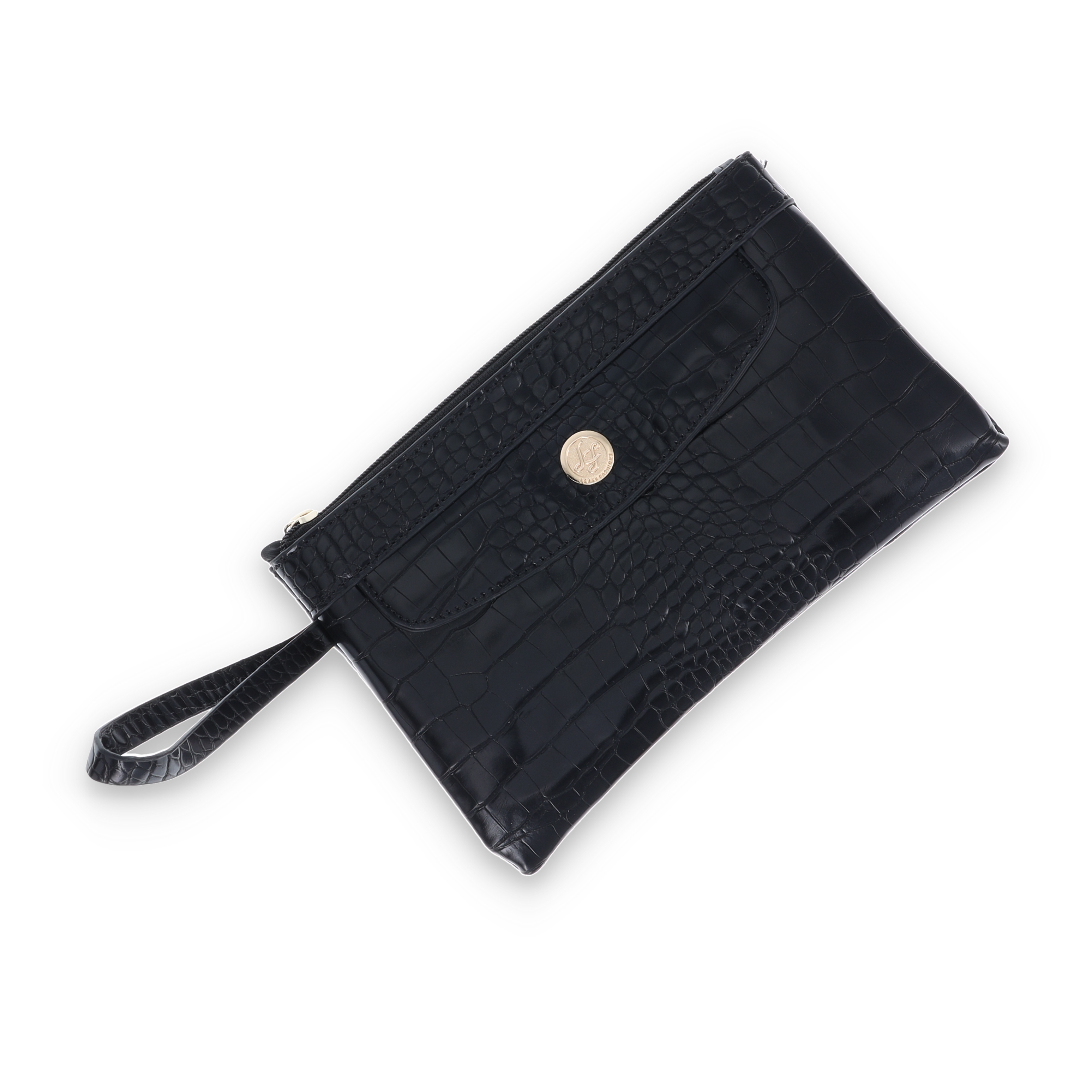 Leda's Fashions Black Crocodile Purse Wallet Combo LPP6163BLK View 10