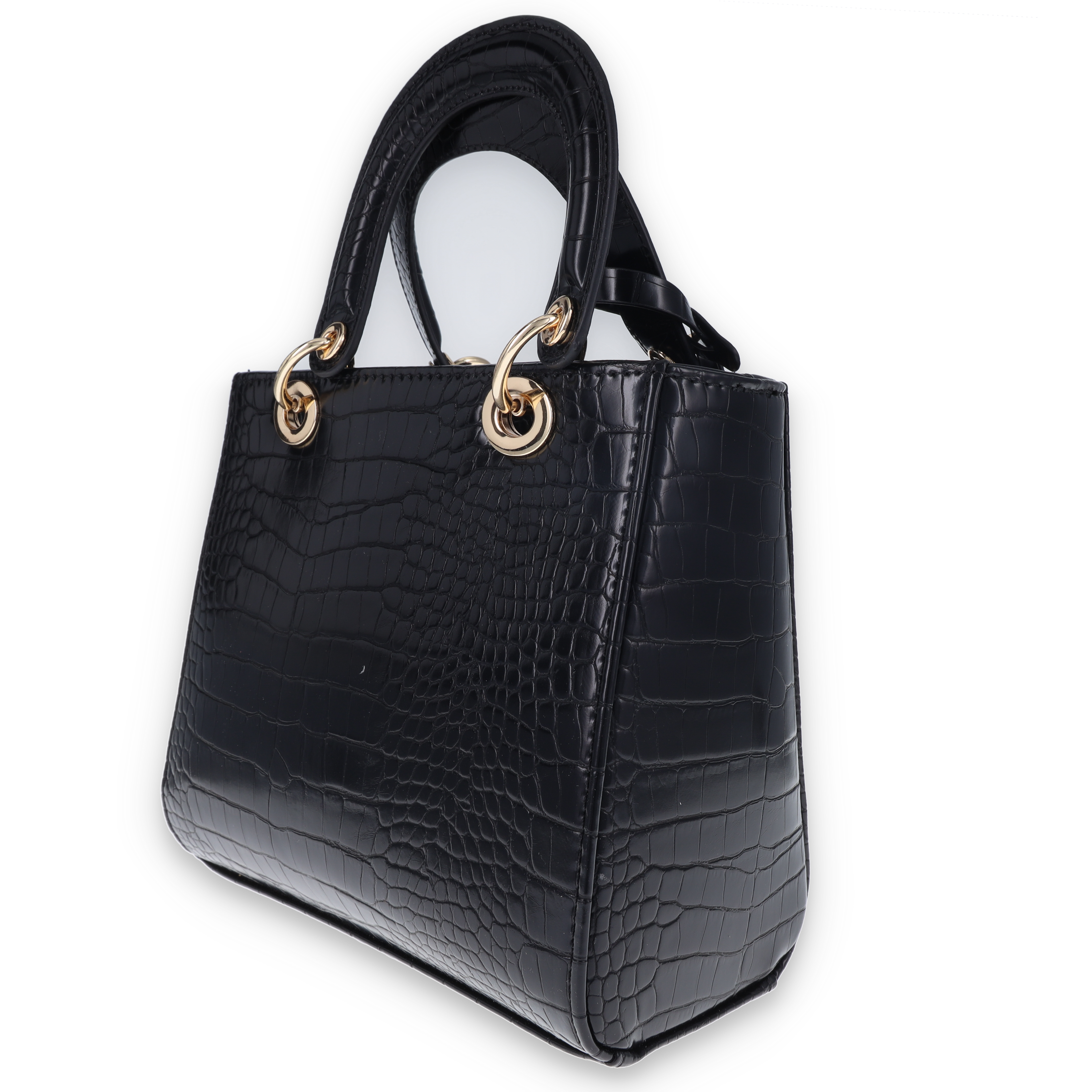 Leda's Fashions Black Crocodile Purse Wallet Combo LPP6163BLK View 8