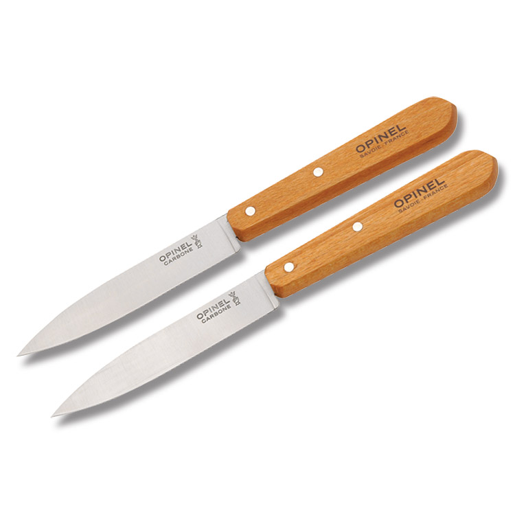 Opinel Pantry Kitchen Knife Set 3.94in Plain Beechwood Carbon OP1222 View 1