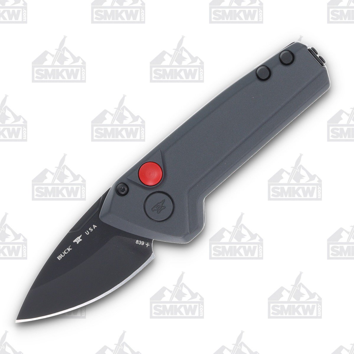 Buck Mini Deploy OTS Automatic Knife Sniper Gray - 1.87in Black Cerakote Drop Point Plain BU13446 View 1