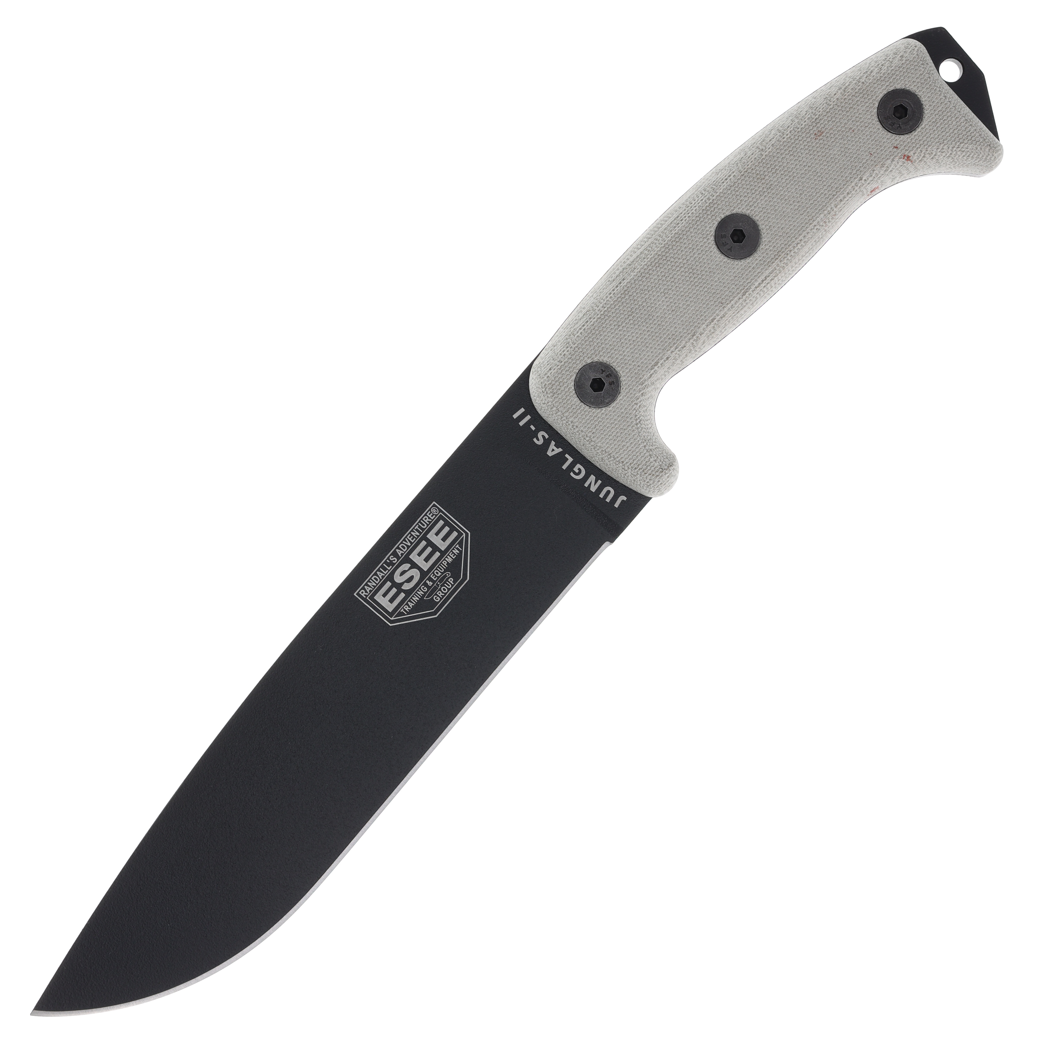 ESEE Junglas II Fixed Blade Knife 8.37in Plain Edge Gray Micarta JUNGLASIIE View 3