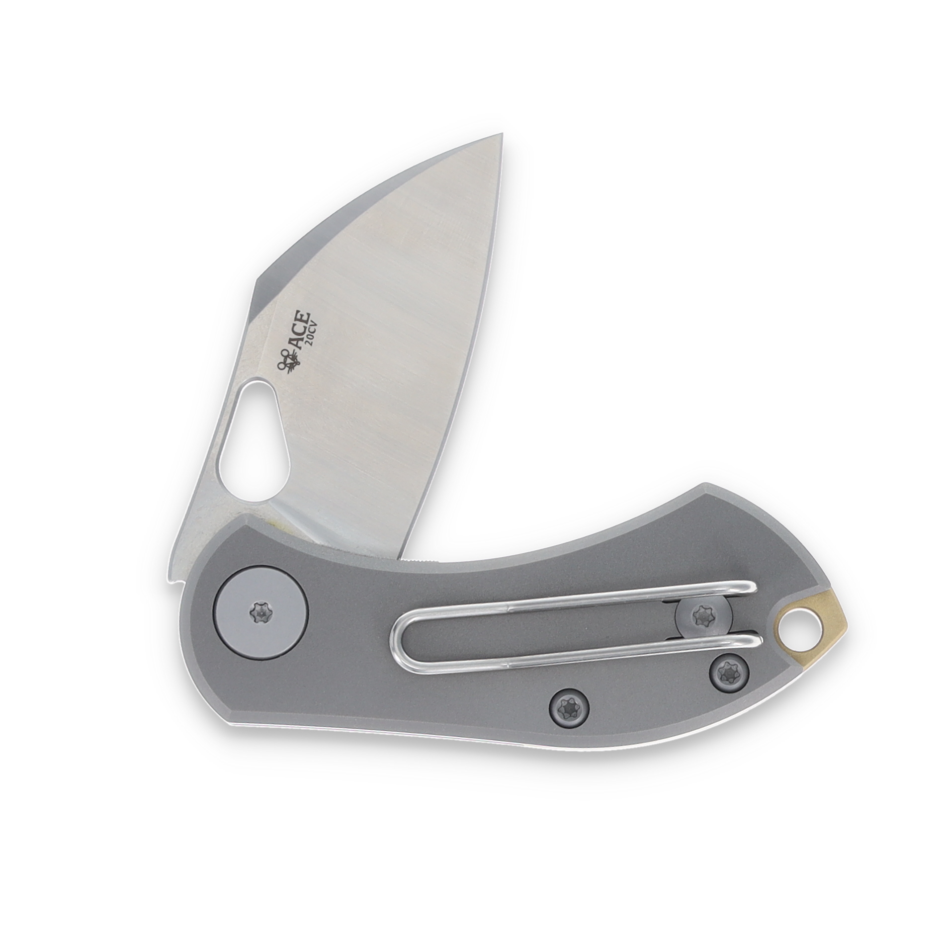 GiantMouse Ace Nibbler Folding Knife Titanium 2in Satin Wharncliffe GMACENIBTI View 4
