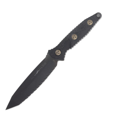 Microtech SOCOM Alpha Signature Series Black T/E Carbon Fiber Serrated MT1143DLCCFS View 1