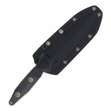 Microtech SOCOM Alpha Signature Series Black T/E Carbon Fiber Serrated MT1143DLCCFS View 5