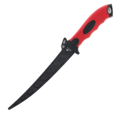 Frost Cutlery Ocoee River Captain's Fixed Blade Fillet Knife Black and Red View 1