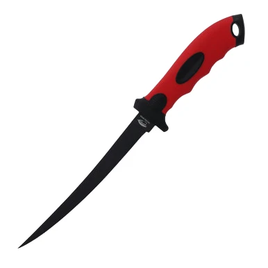 Frost Cutlery Ocoee River Captain's Fixed Blade Fillet Knife Black and Red View 3
