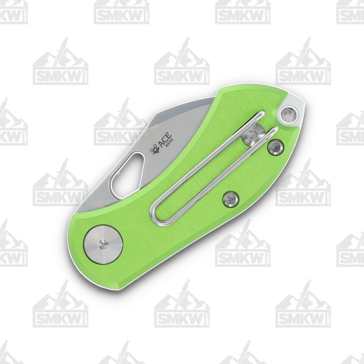 GiantMouse Ace Nibbler Green Aluminum Folding Knife GMACENIBALUGRN View 3