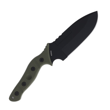 Sniper Bladeworks Mamu Fixed Blade Knife PVD/Green G-10 View 2