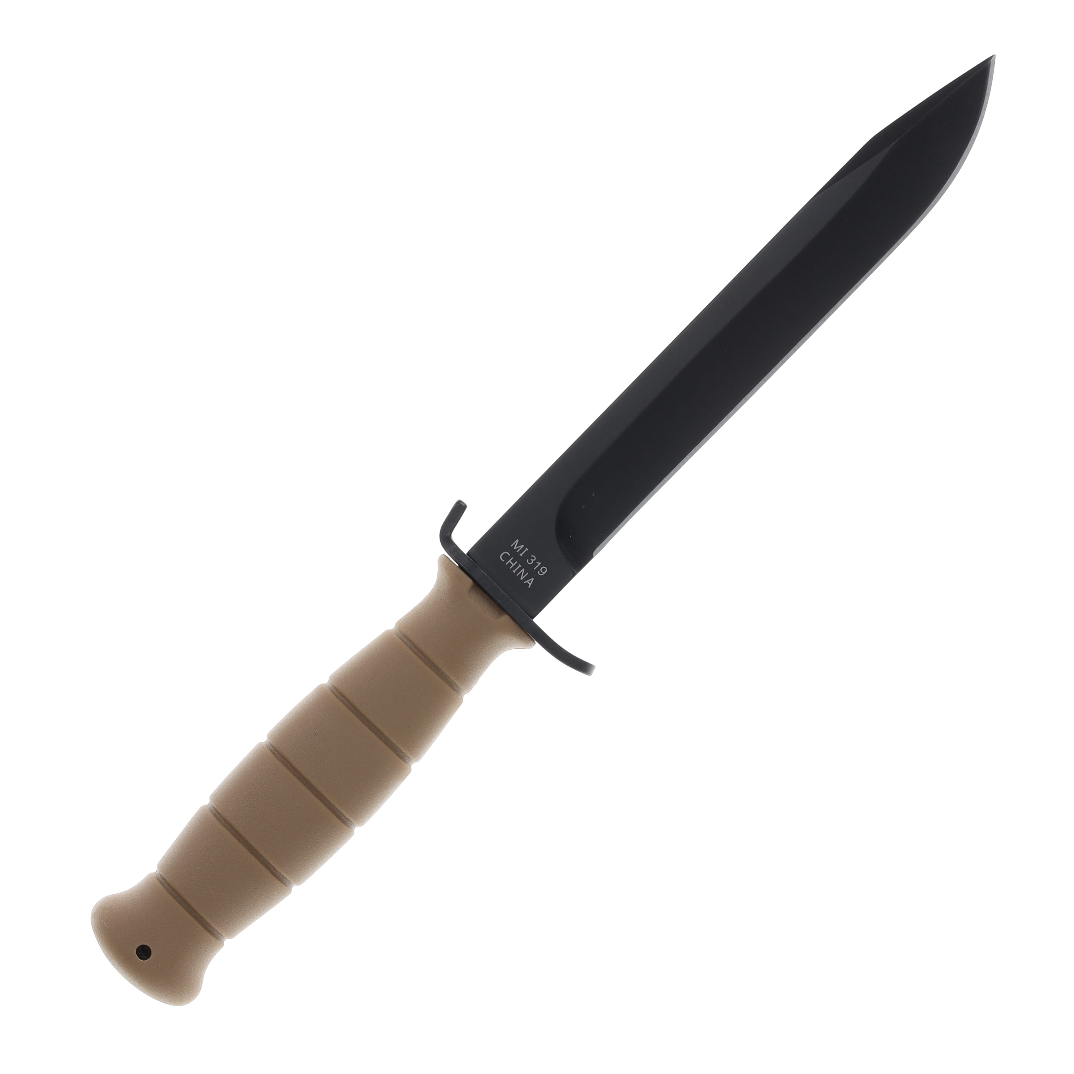 Bundeswehr German Military-Style Fixed Blade Coyote 6.41in Clip Point MI319 View 2
