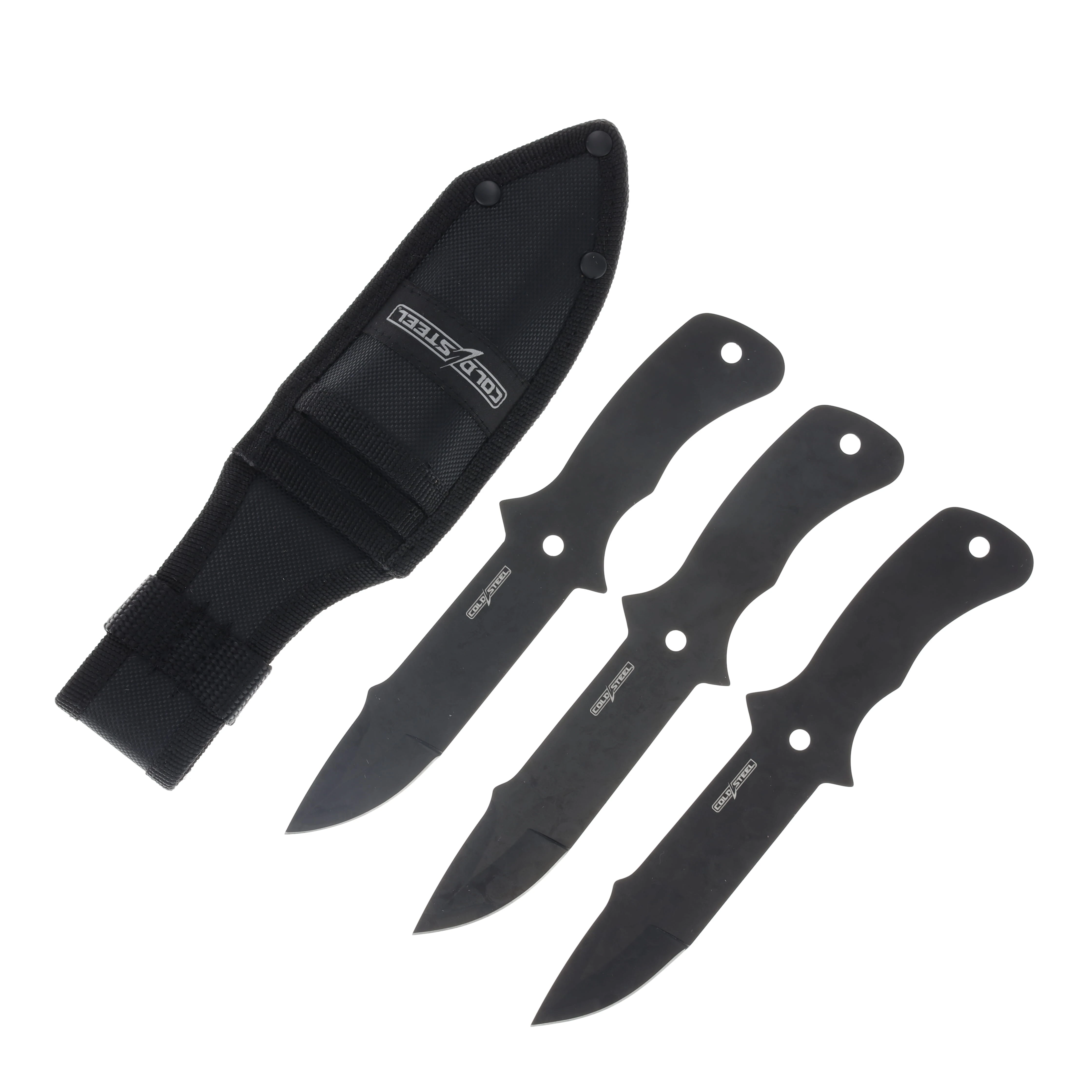 Cold Steel Throwing Knives Set Fixed Knives Black Oxide 420SS W/Sheath CS-TH-80KVC3PK View 1