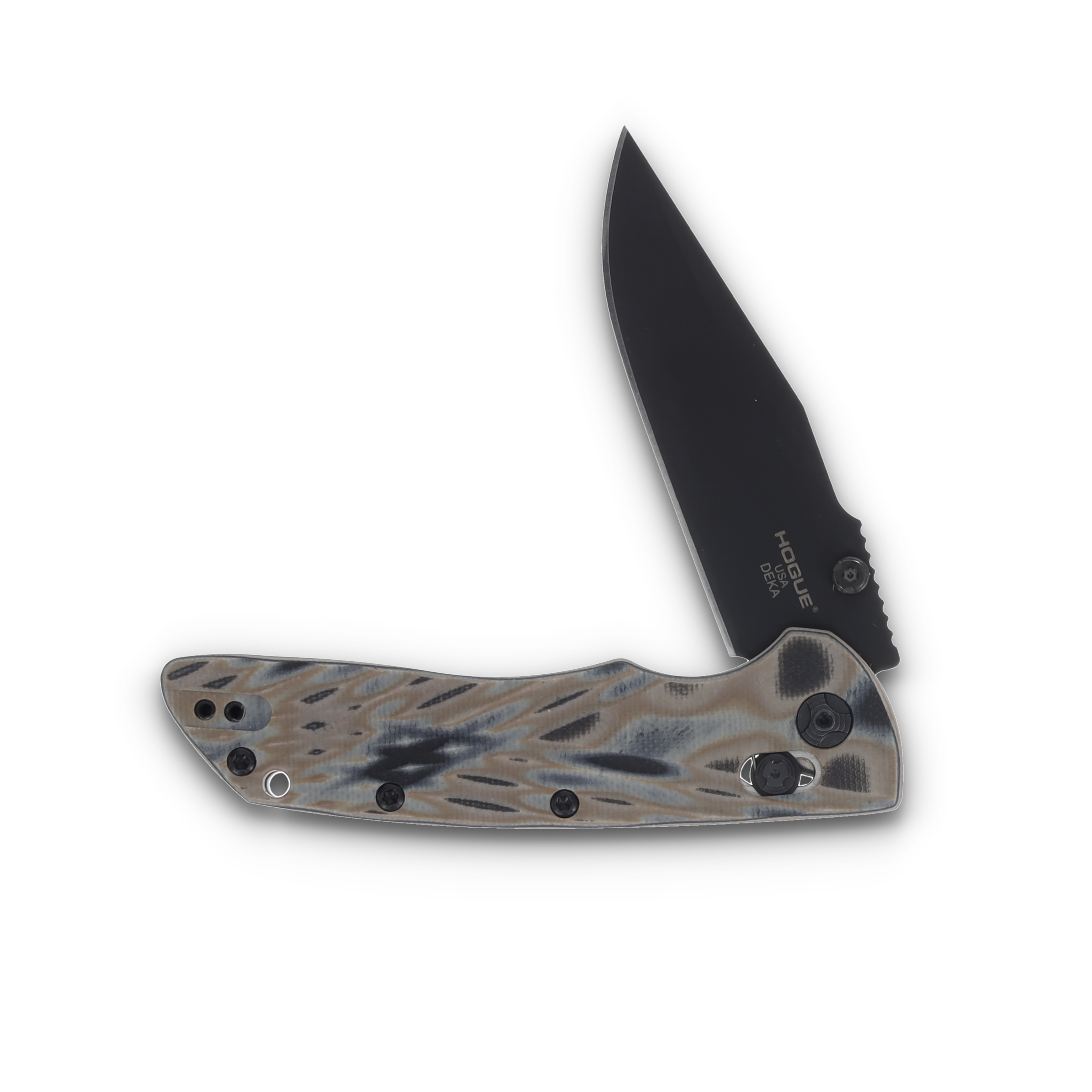 Hogue Deka Folding Knife G-Mascus Dark Earth G10 3.25in Black Clip Point Blade HG24277 View 4