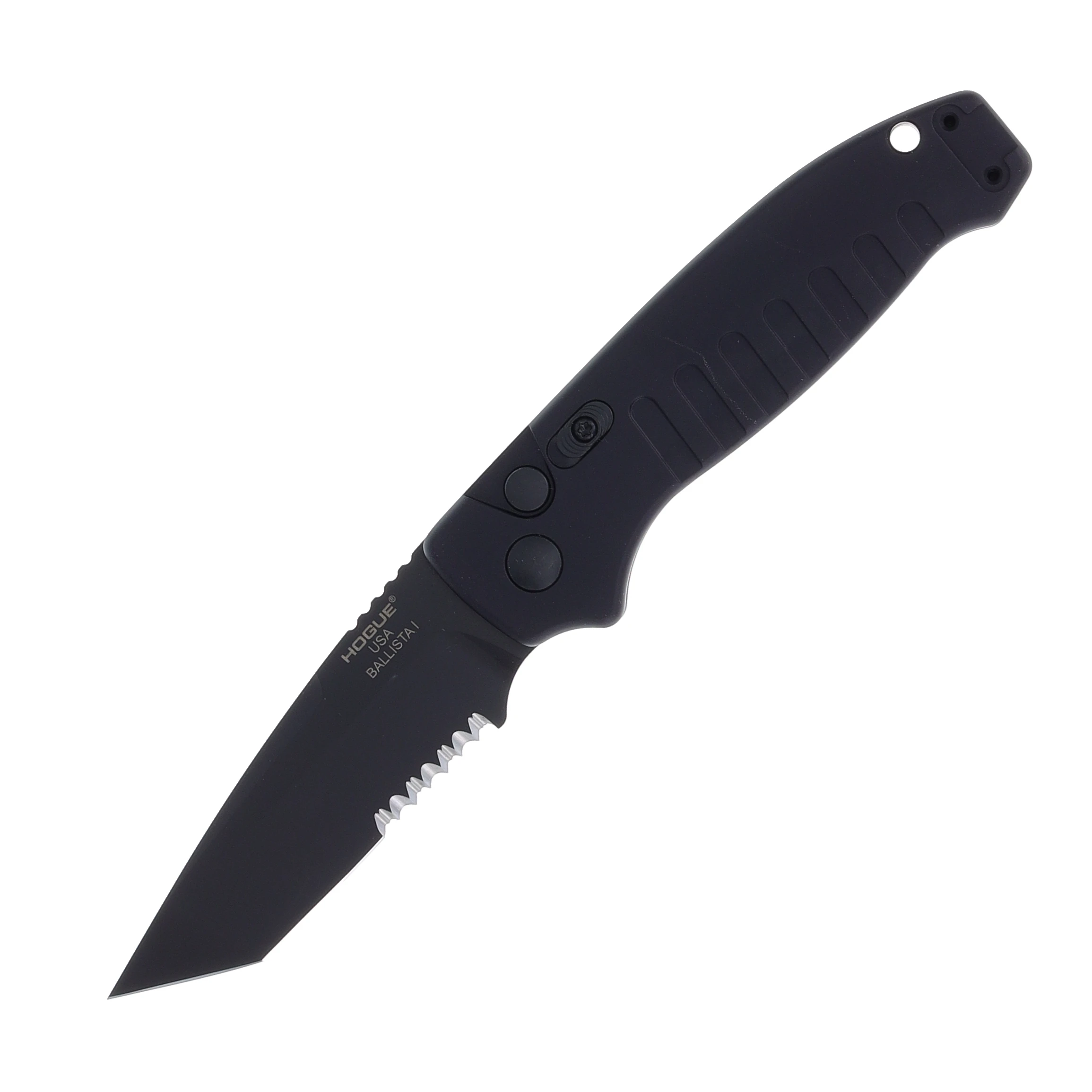 Hogue Ballista 1 OTS Auto PS Tanto - U.S. Military Issue Black Aluminum Handle AUHG64120 View 1