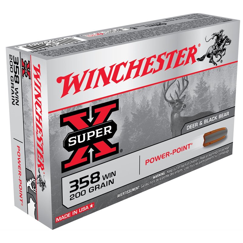 Winchester 358 Super-X .358 Winchester Ammunition 200 Grain Power Point 20 Rounds X3582 View 1