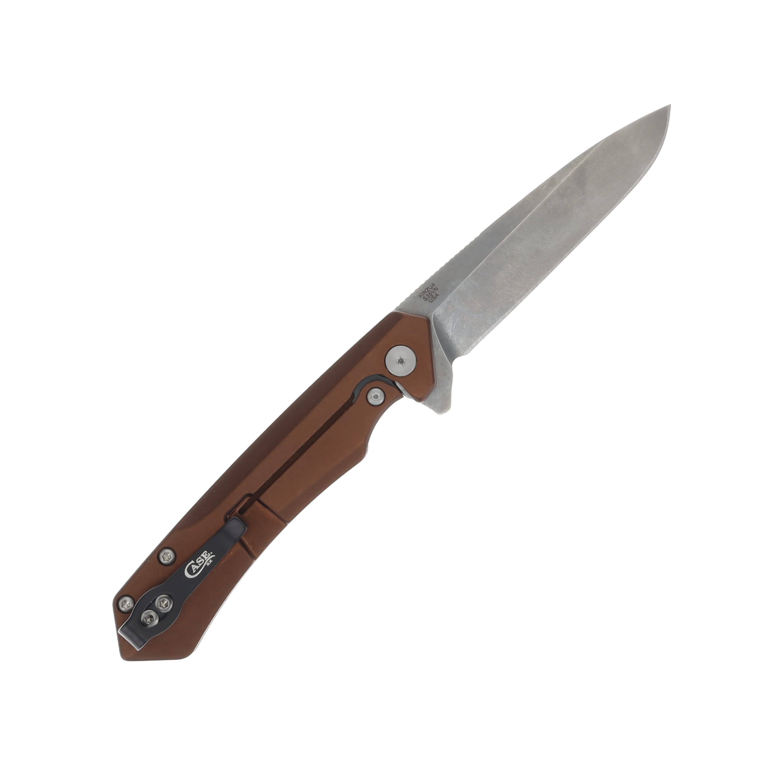 Case Kinzua  Folding Knife S35VN Spear Point Brown Anodized Aluminum CA64692 View 2