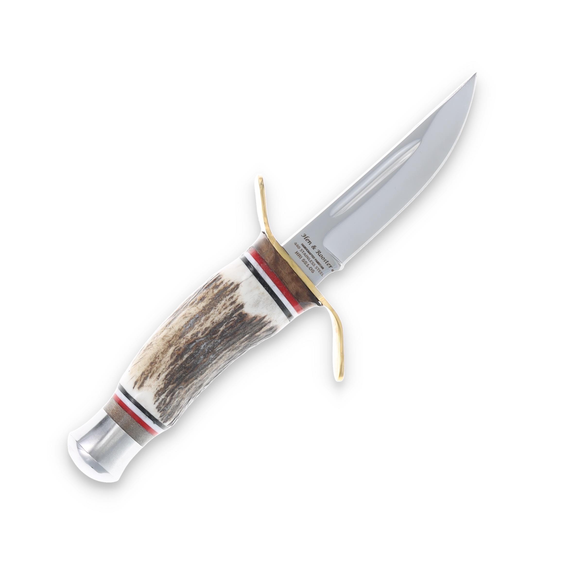 Hen & Rooster Stag Slim Drop Point/Leather Sheath HRI551DS View 2