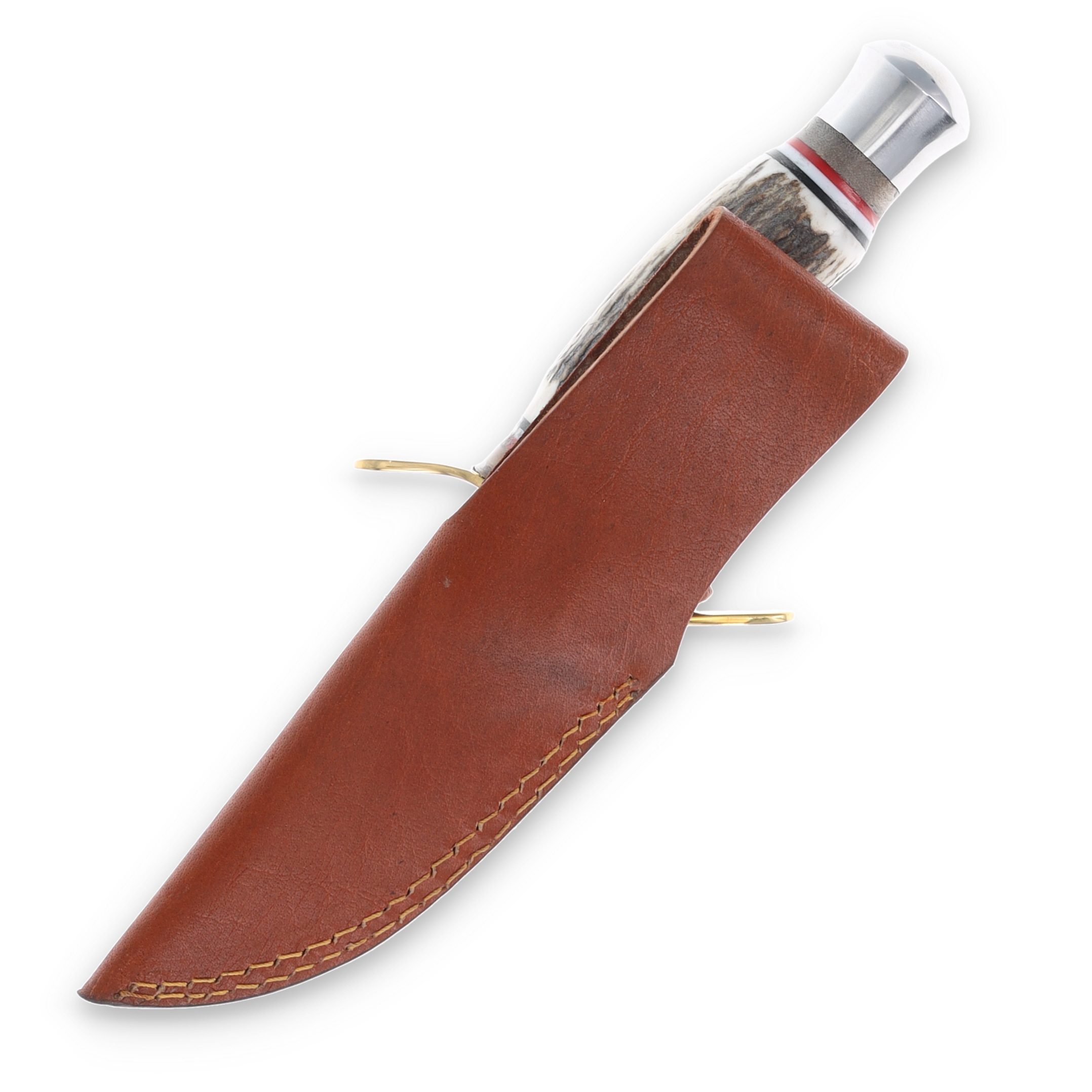 Hen & Rooster Stag Slim Drop Point/Leather Sheath HRI551DS View 6