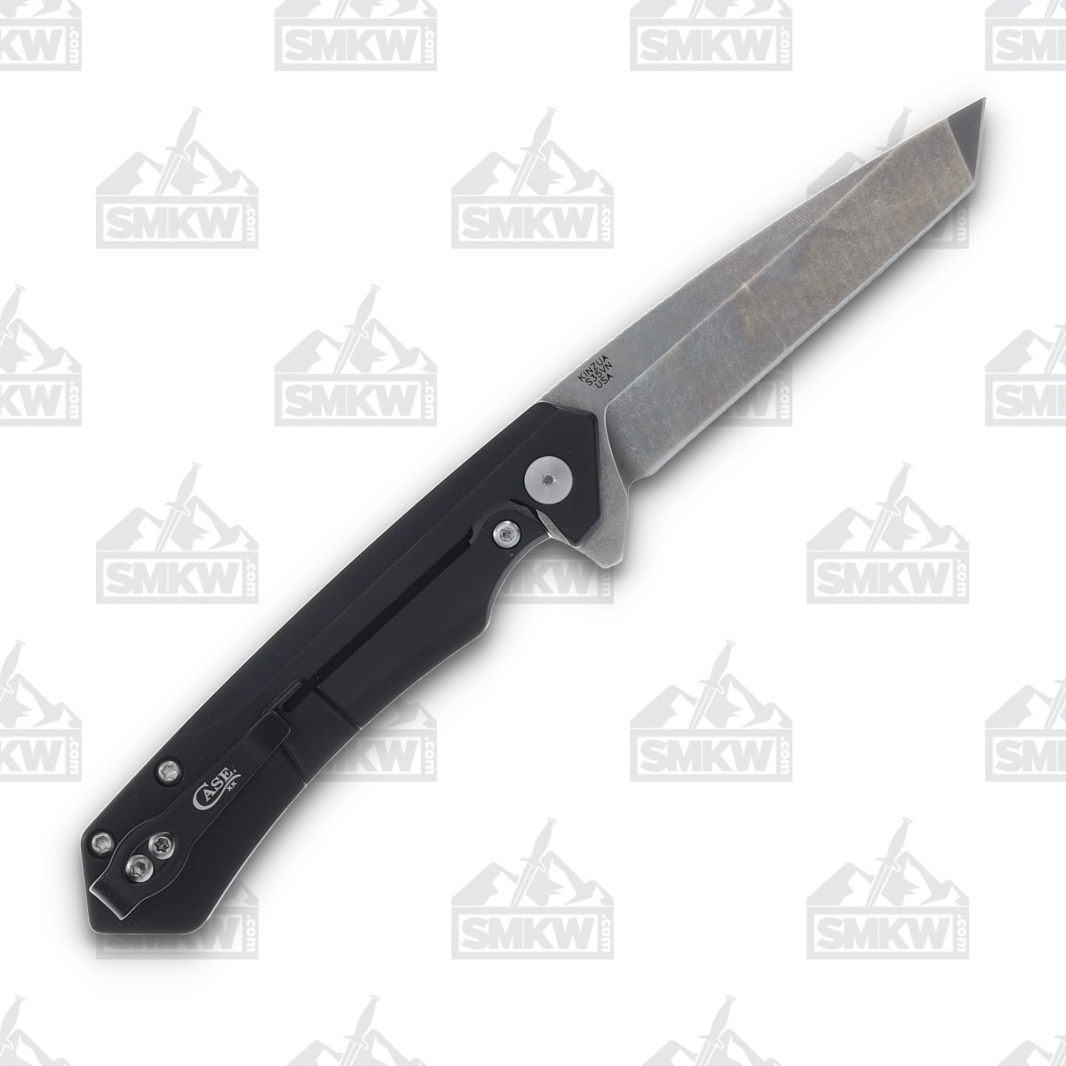 Case XX Kinzua Folding Knife S35VN Tanto Black Anodized Aluminum Milled CA64684 View 2