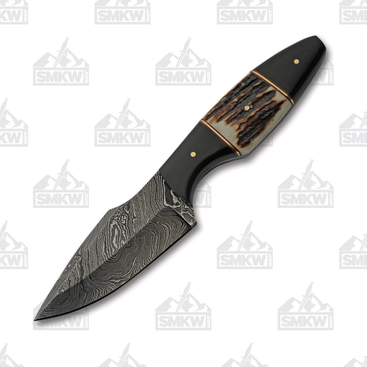 SZCO Supplies Buffalo-Stag Hunter Knife Full-tang Fixed Damascus Blade DM1294SG View 1