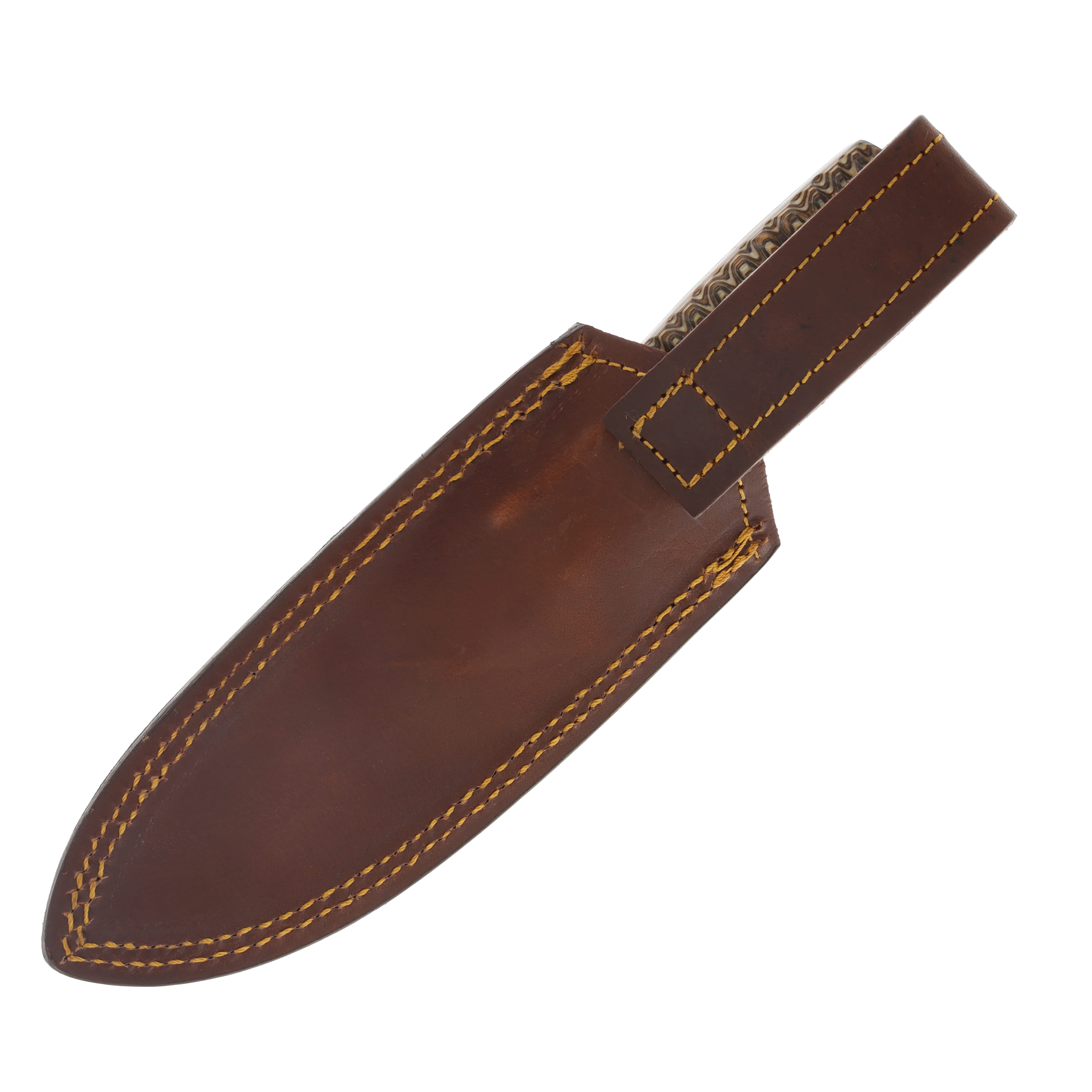 SZCO Supplies 9.25in Wood Grooved Fixed Blade Damascus Skinner Knife DM1331 View 4