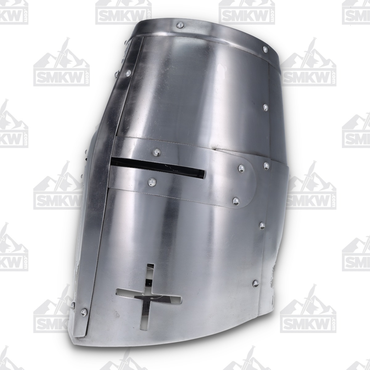 Szco Crusader Knight Helmet Silver-Full Size 910988 View 9