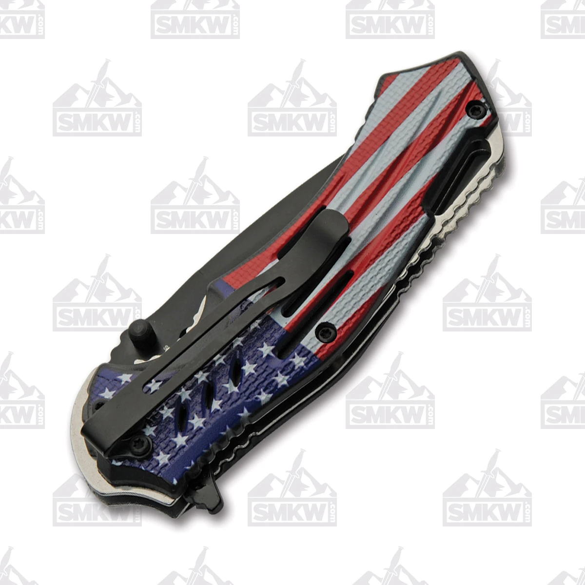 Szco Red White and Blue Patriotic Flag Folding Knife 300552US View 2
