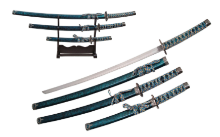 Aqua Marble 3 Piece Sword Set 926671BL View 3