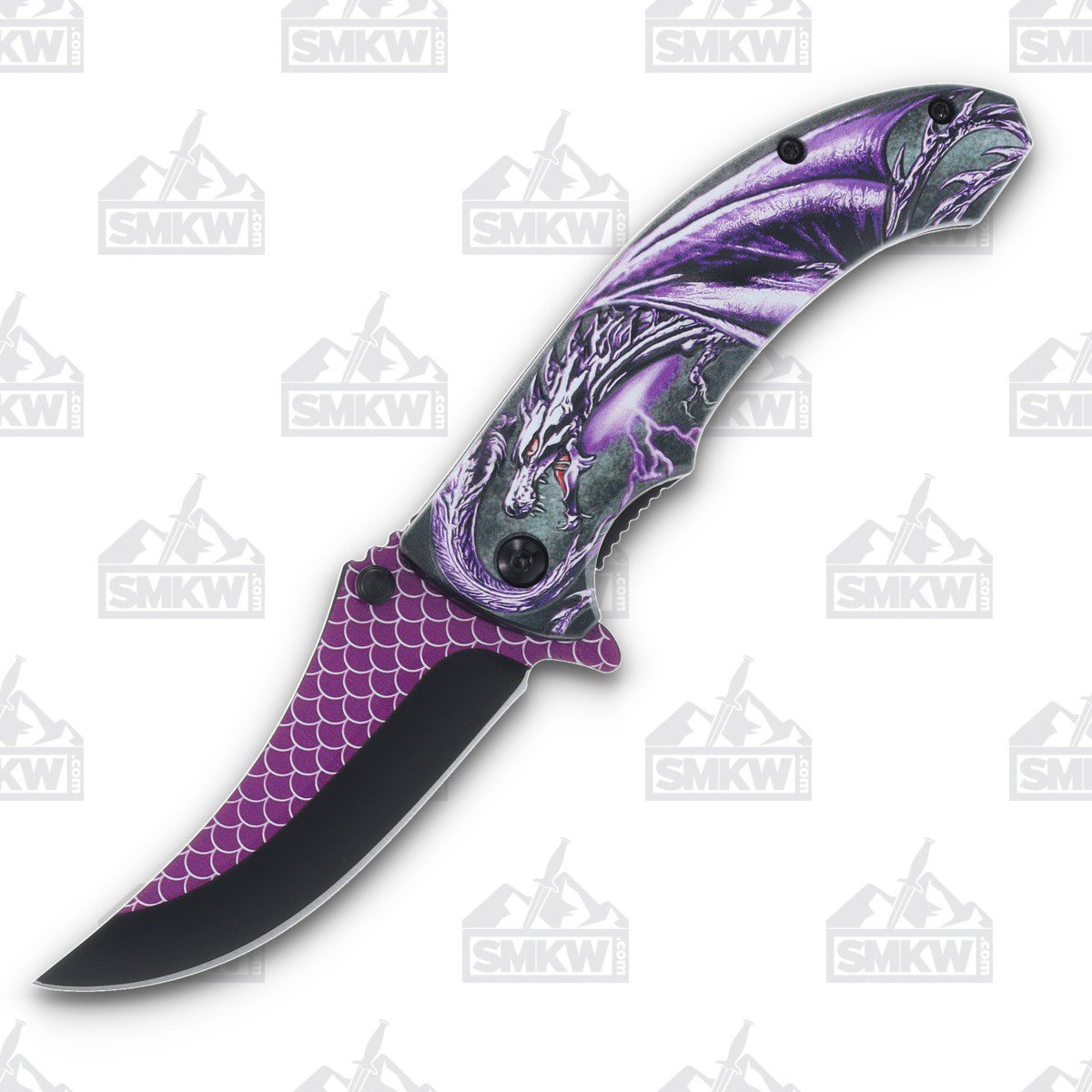 Rite Edge Purple Dragon Scale 3.25 Inch Plain Black/Purple Upswept 300551PU View 1