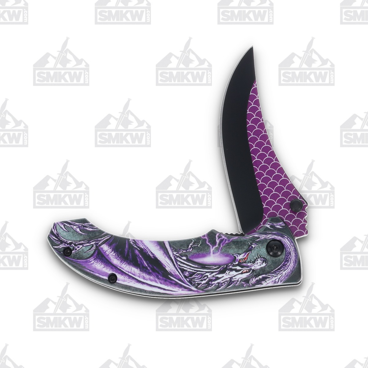 Rite Edge Purple Dragon Scale 3.25 Inch Plain Black/Purple Upswept 300551PU View 3