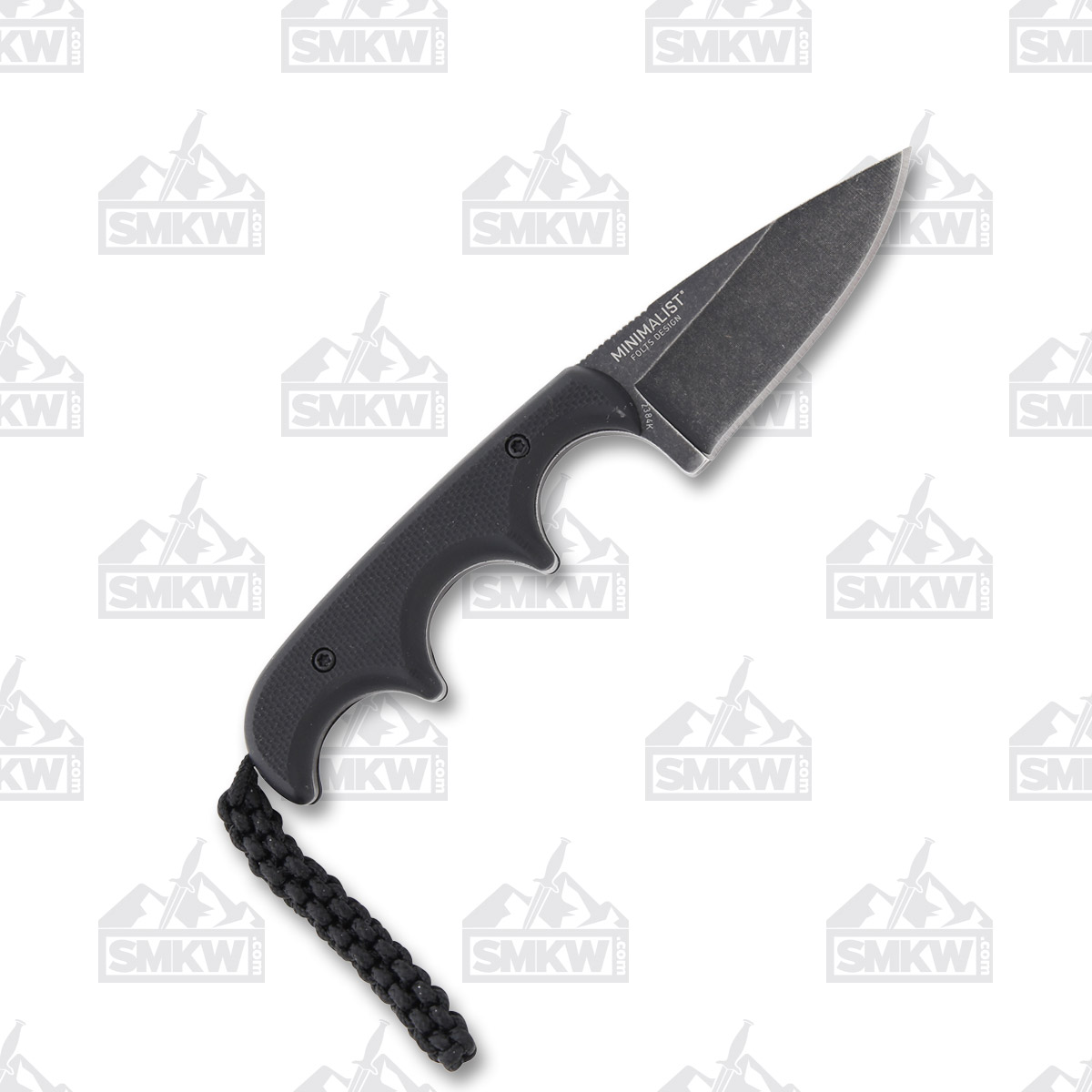 CRKT Minimalist Fixed Blade Neck Knife 2.16in Black Stonewash Drop Point CR2384K View 3