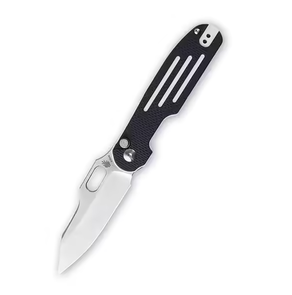 Kizer Cormorant Folding Knife 3.23in Plain Edge Black White Stripe G10 KI4562A2 View 1