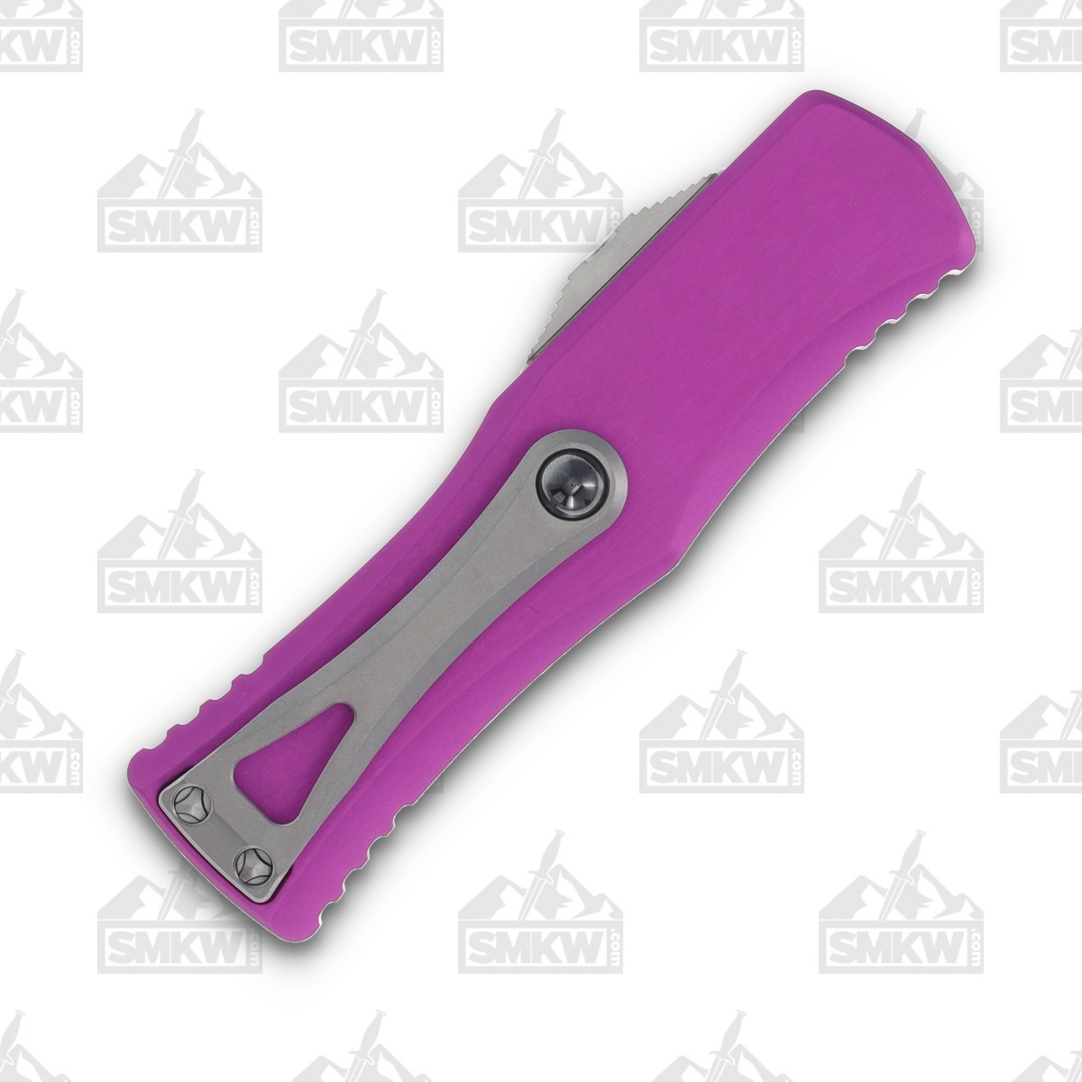 Microtech Hera OTF Auto Knife Violet 3.08in Stonewashed DE Dagger Blade View 4