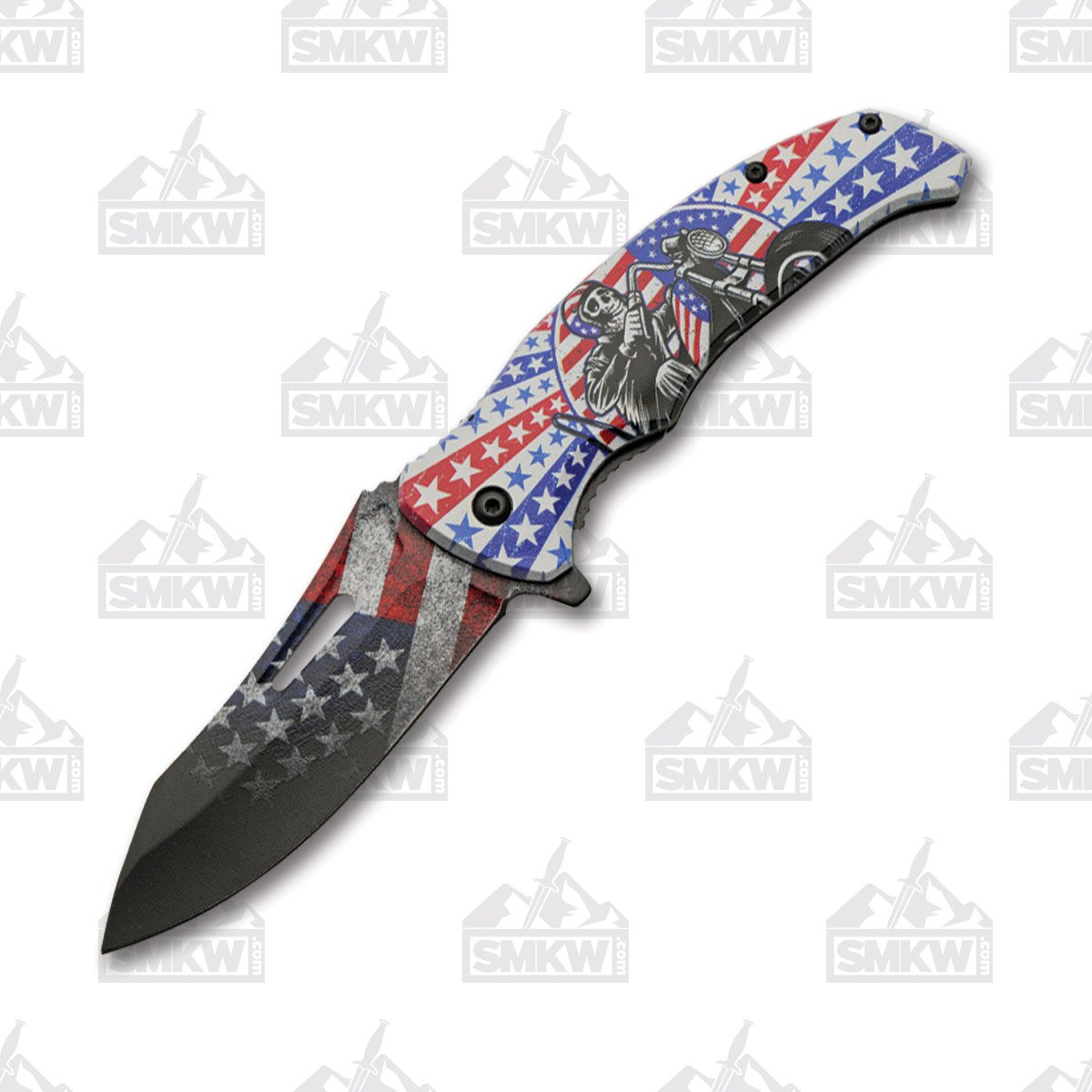 Rite Edge American Flag Patriotic Daredevil Rider Folding Knife 300575DP View 1