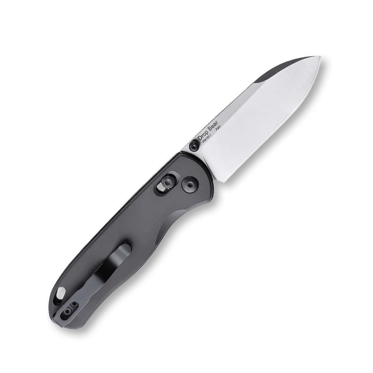 Kizer Drop Bear Clutch Lock Aluminum Gunmetal Handle V3619C1 View 2