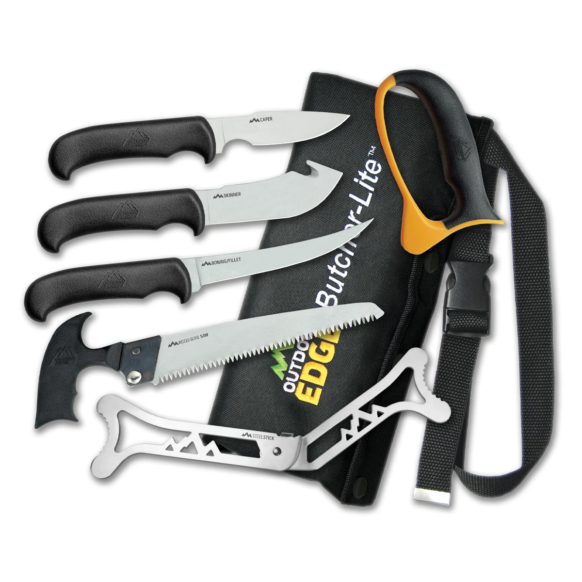 Outdoor Edge ButcherLite 8-Piece Game Processing Kit with Nylon Roll Pack OEBL1 View 1