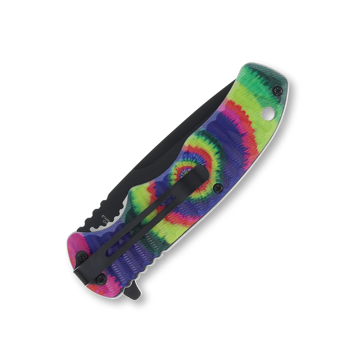 Trippy Tie-Dye Folding Knife 300558B View 6