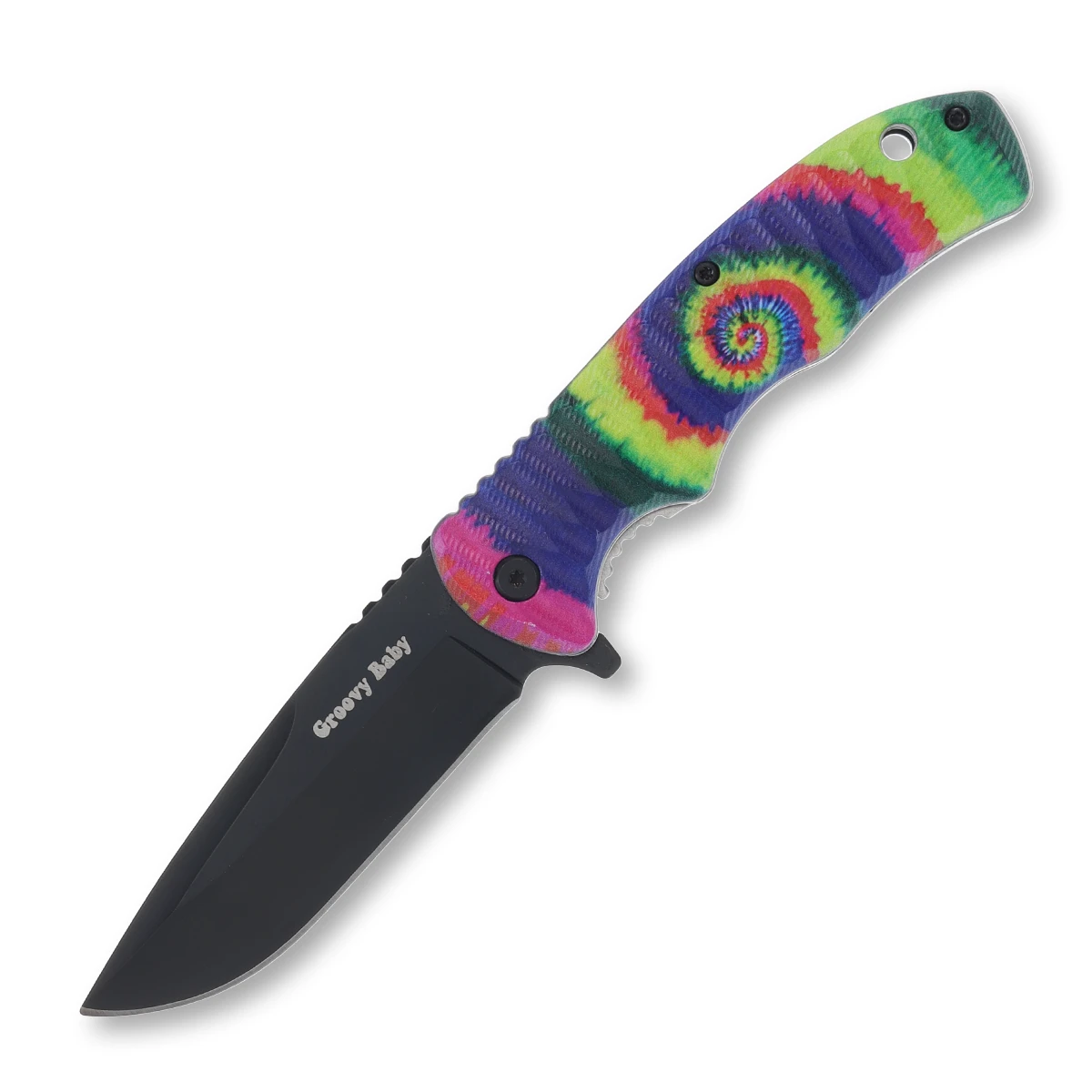 Trippy Tie-Dye Folding Knife 300558B View 1