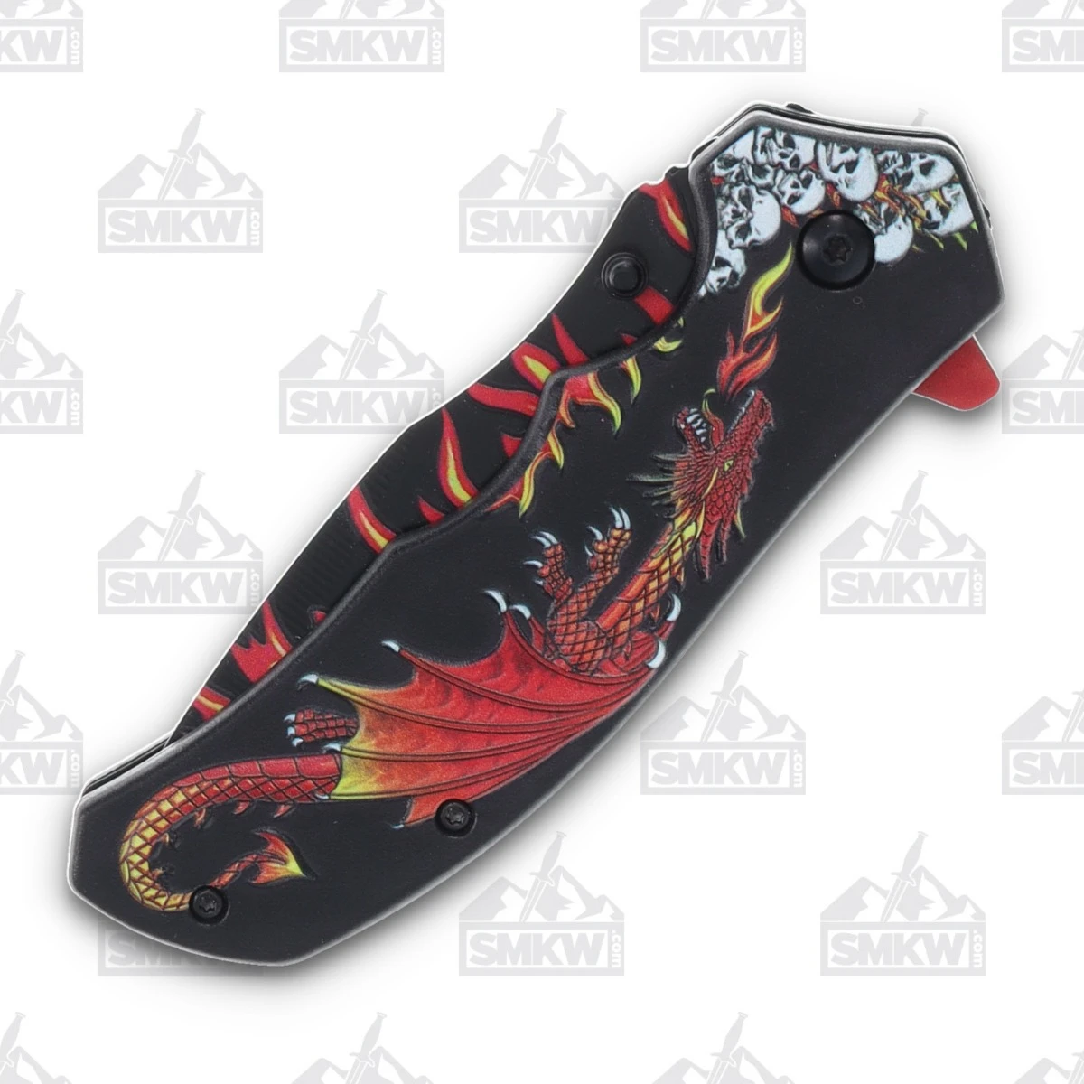 Szco Red Dragon Flame Linerlock Folding Knife 300549RD View 5