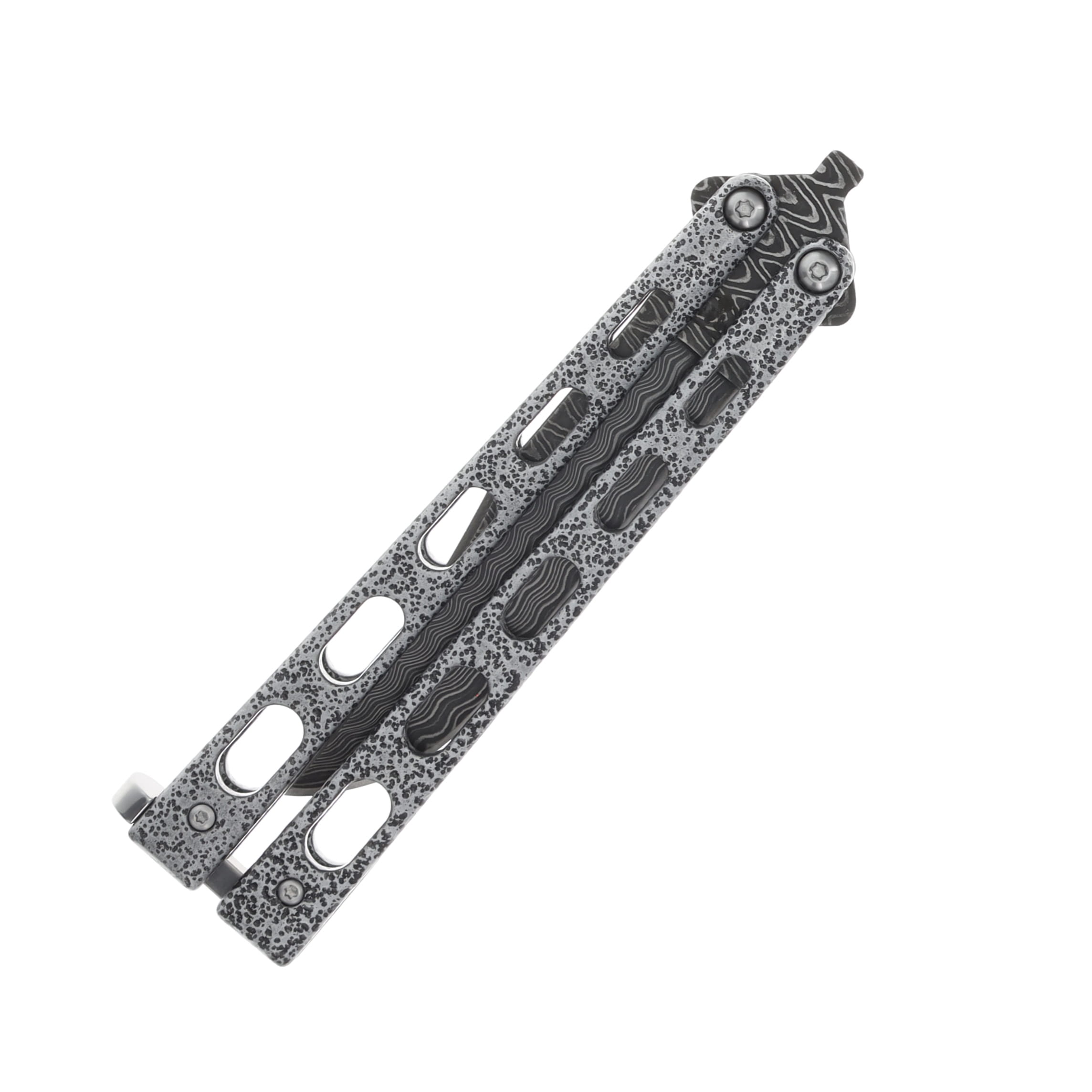 Bear & Son Balisong Damascus Clip Point BR114D View 3