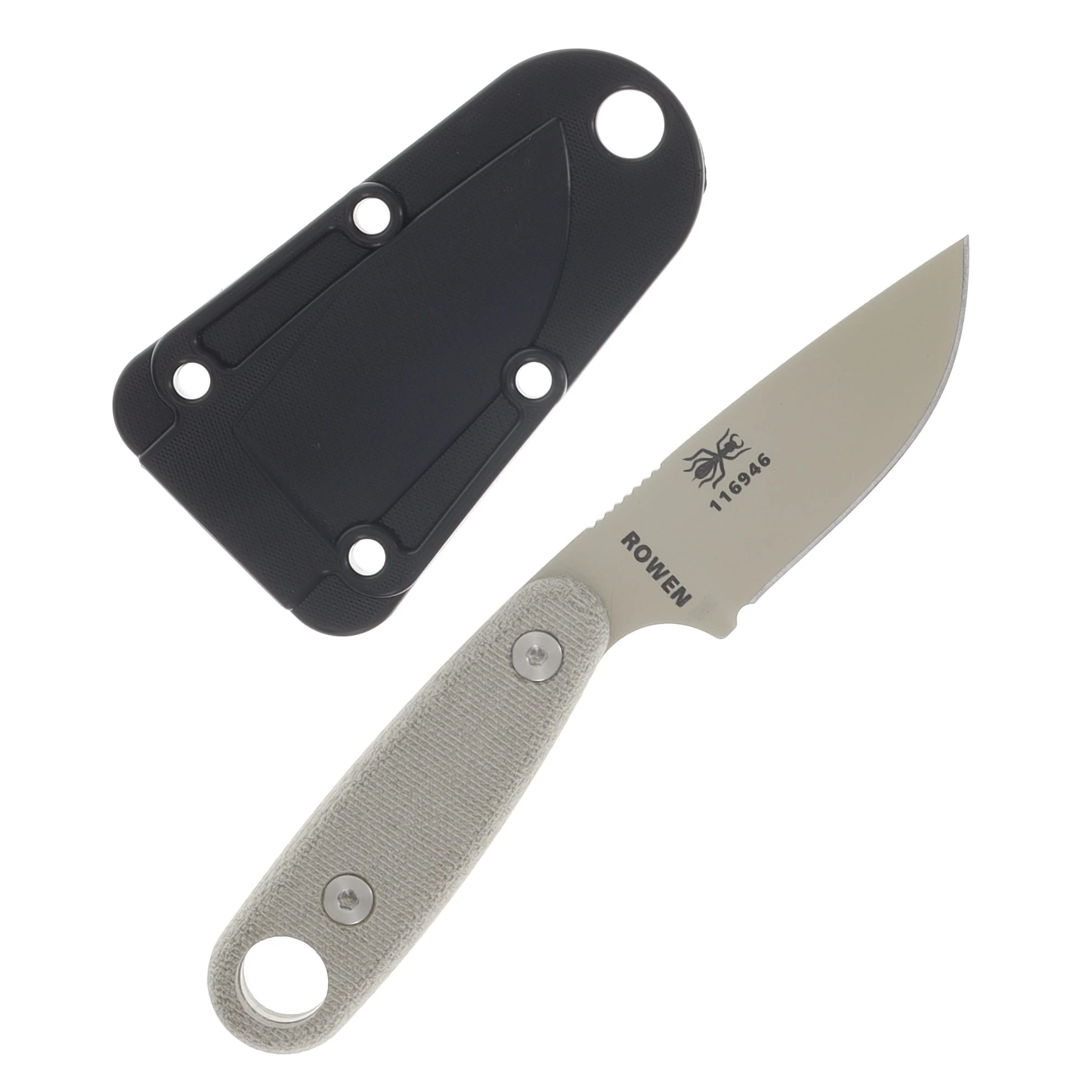 ESEE Knives Izula II Fixed Blade with Survival Kit Canvas Micarta Desert Tan 1095 IZULAIIDTKIT View 4