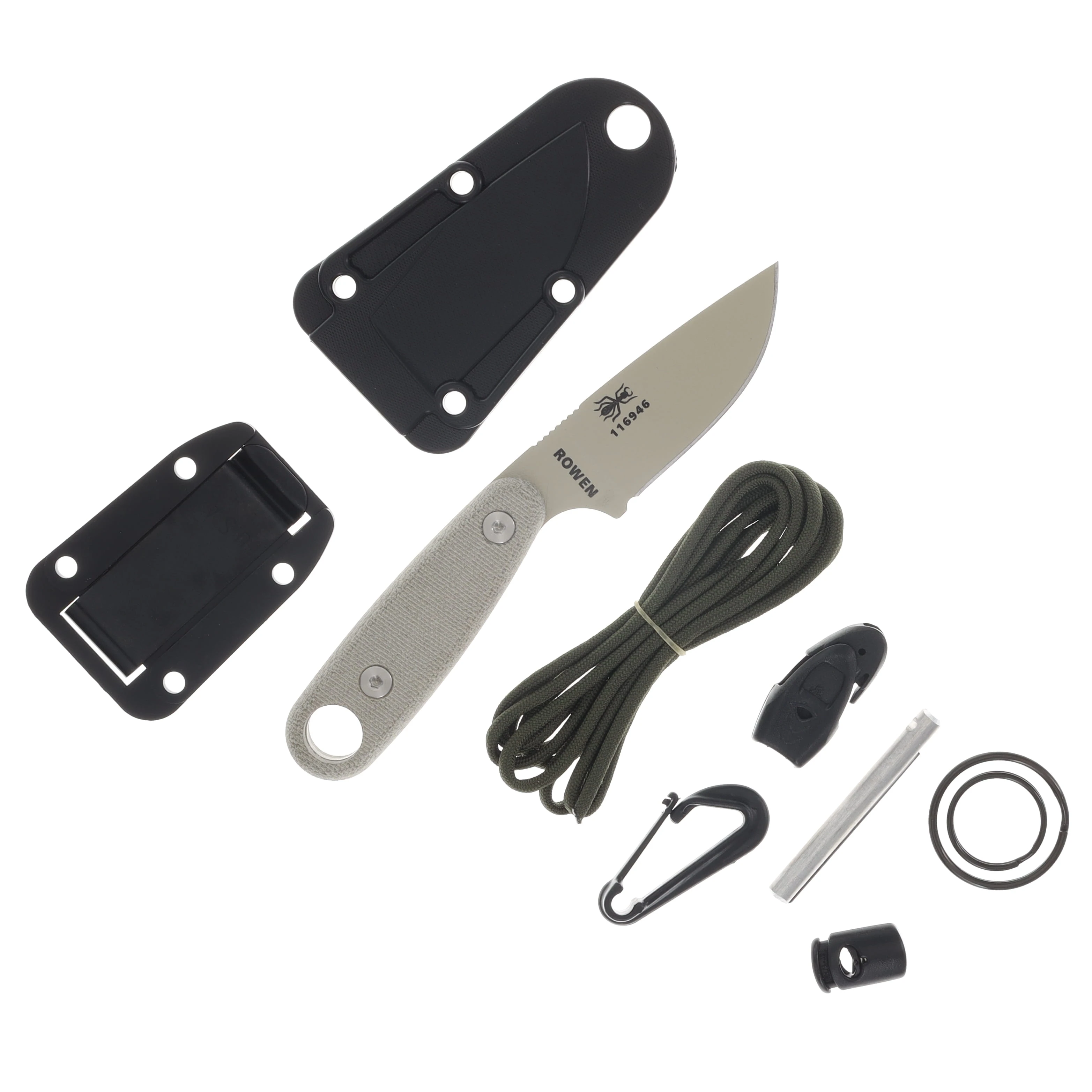ESEE Knives Izula II Fixed Blade with Survival Kit Canvas Micarta Desert Tan 1095 IZULAIIDTKIT View 2