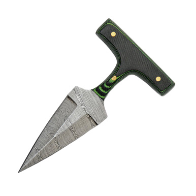 Rite Edge Damascus Push Dagger Green Micarta View 1