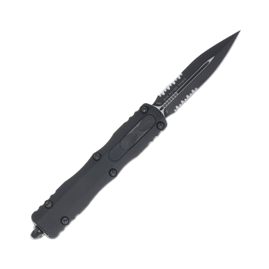 Microtech Dirac Delta OTF Auto D/E Knife Black 3.75in Part Serr Dagger AUMT2272T View 2