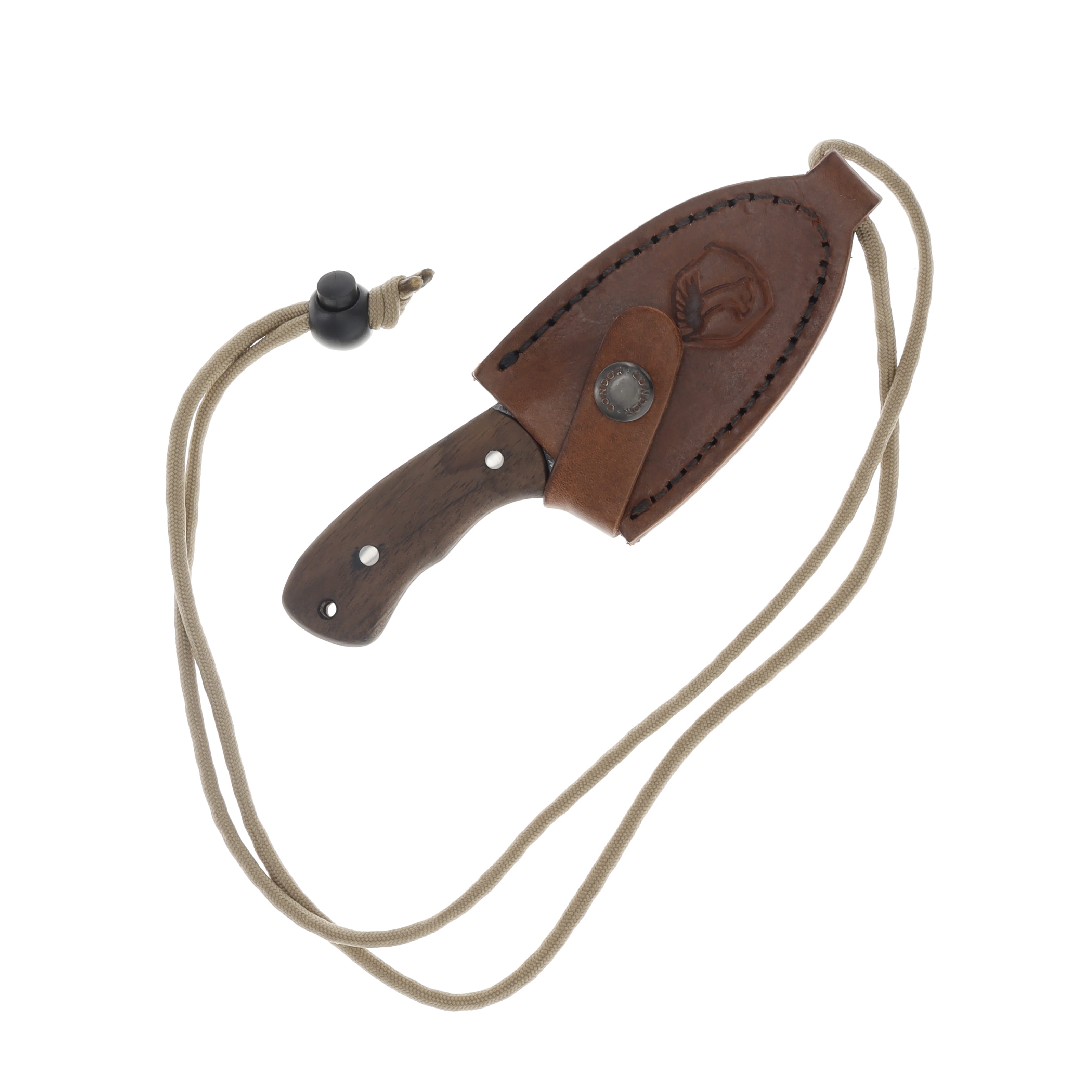 Condor Tool and Knife Beetle Neck Knife Walnut 2.63in Plain Drop Point CTK69719 View 4