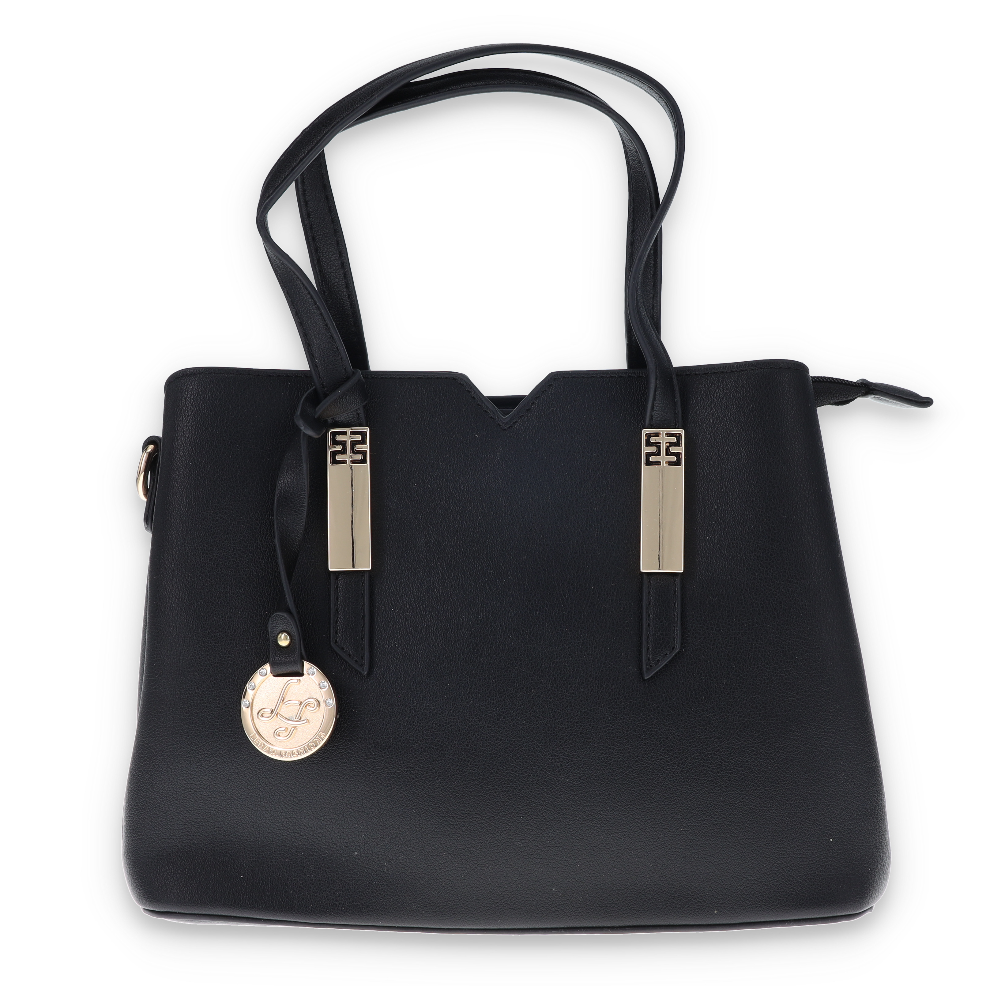 Leda's Fashions Black V-Neck Purse LPP8829BLK View 1