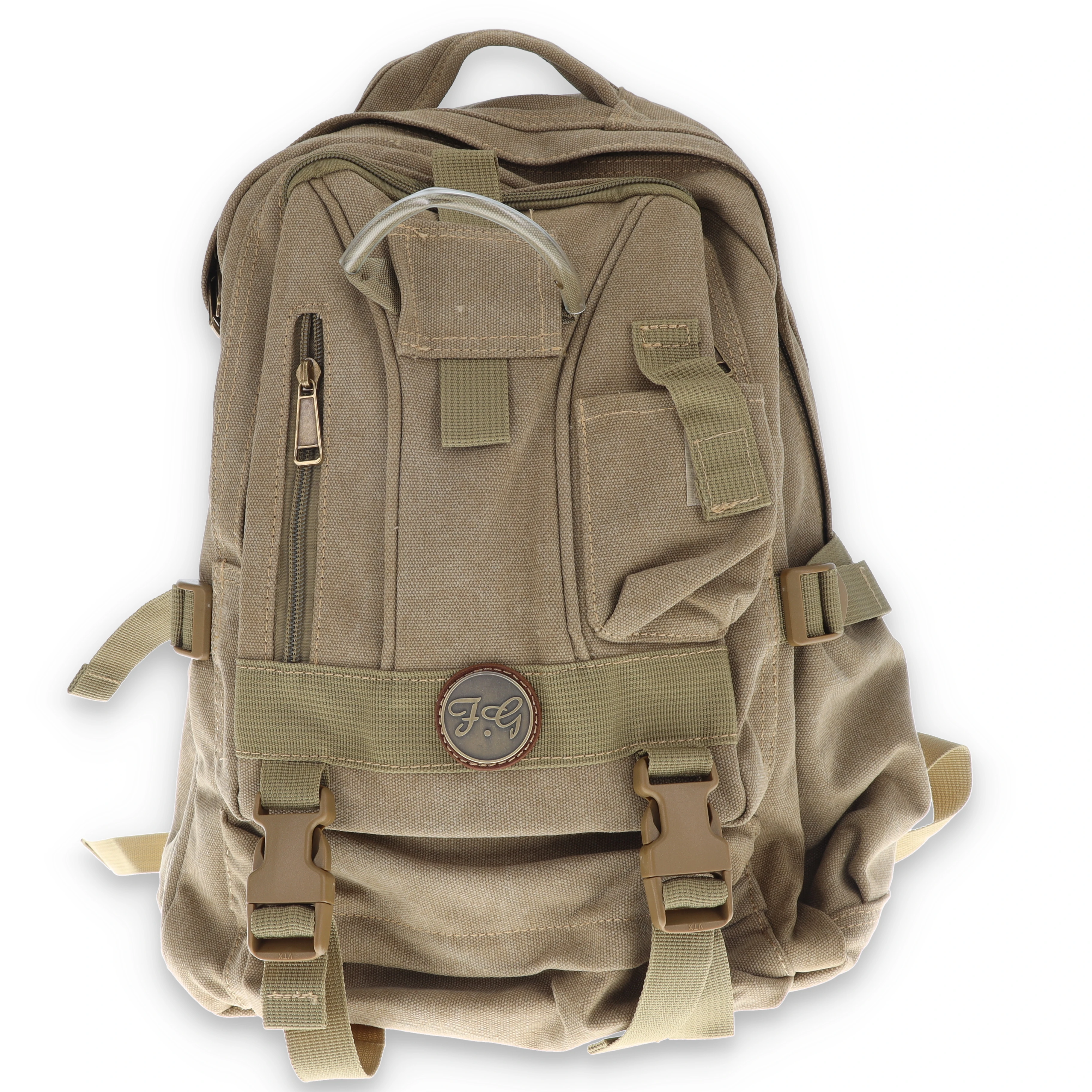Fabigun Conceal Carry Natural Tan Canvas Backpack SM3906T View 4