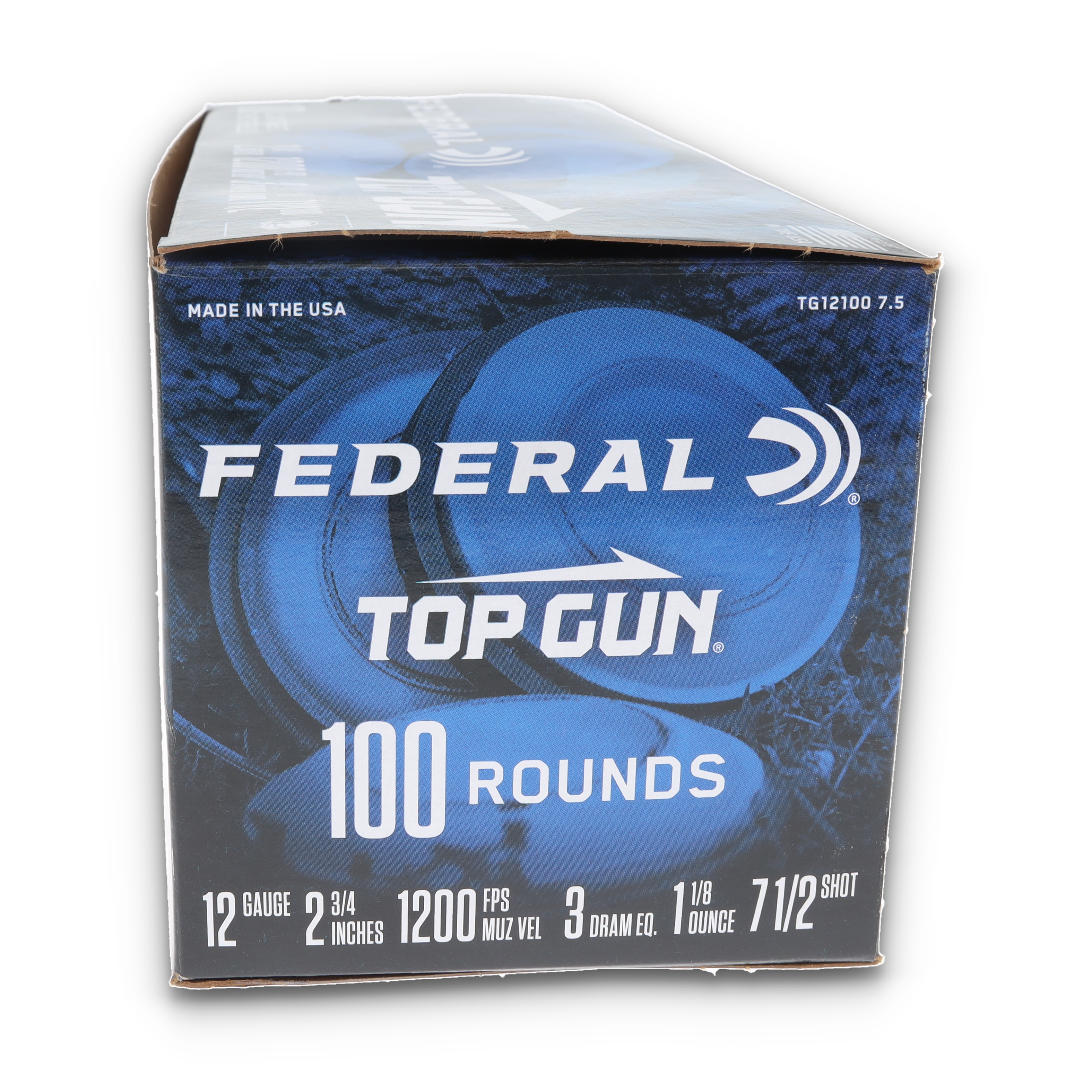 Federal Top Gun Ammunition 12 Gauge Shotshell 100 Rounds 2.75in 1-1/8oz 394 Pellets #7.5 Lead Shot TG121007.5 View 5