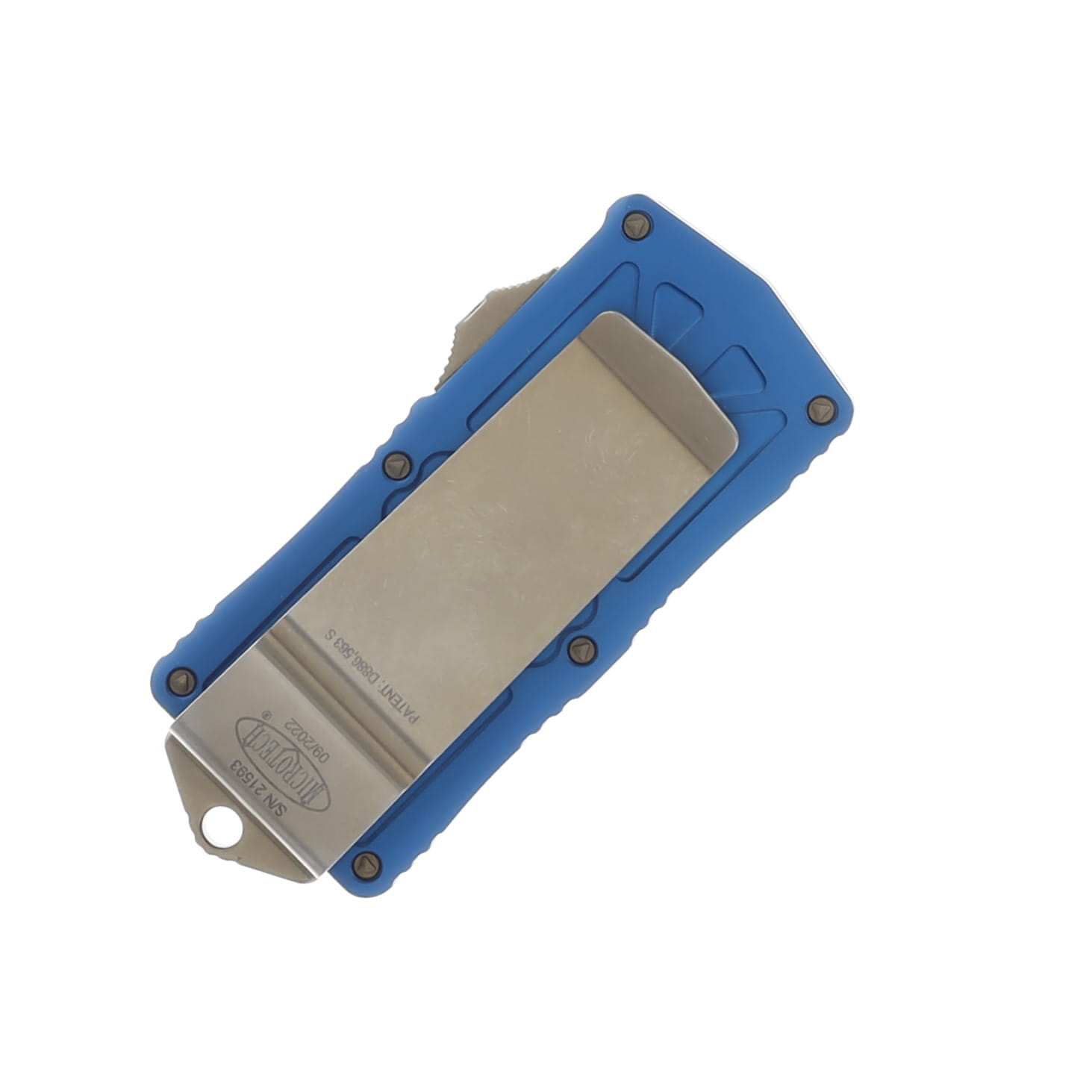 Microtech Exocet OTF Automatic Knife Blue 1.94in DE Bronze Blade AUMT15713BL View 3
