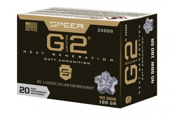 Speer Gold Dot G2 40 S&W Duty Ammunition 180 Grain Brass Centerfire 20 Rounds HP 23999 View 1